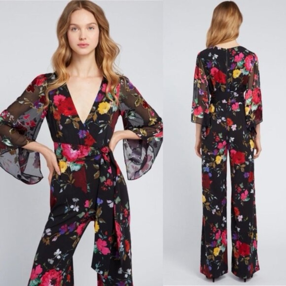 Alice + Olivia Black Floral Jumpsuit